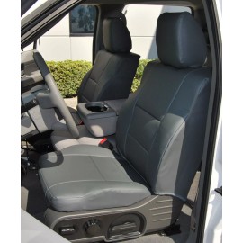 IGGEE for FORD F-150 CHARCOAL CUSTOM FIT 2 FRONT SEAT COVERS PAIR NO BUILT IN SEATBELT