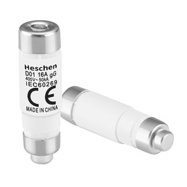 Heschen Ceramic Neozed Fuse Links, D0-Type Fuse Link, D01, 16A 400VAC, gL/gG Type, 10PCS