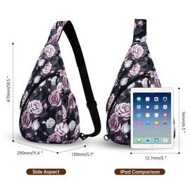 HUA ANGEL Sling Backpack for Women Men Anti-Water Front Pack Chest Bag Over Shoulder Bag Crossbody Daypack Lightweight Sport Work Travel Study Outdoor Running