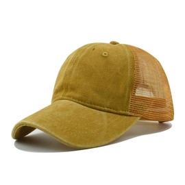 The largest selection Washed Cotton Mesh Cap Baseball Mesh Cap, yellow (mustard), Free size