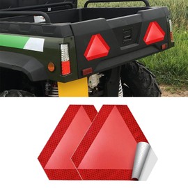 Smeyta Slow Moving Vehicle Sign 2 Pack,7"x8" Diamond Grade Reflective Sticker,Car Safety Sticker and Decal,SMV Sign for Golf Cart(Red,2Pack)