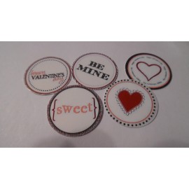 Unbranded Pre Cut One Inch Bottle VALENTINE BE MINE HEARTS  Free Shipping - photo, 15 images