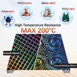 Wefuit Rotating Wheel+Skynet Build Plate for Creality K1/K1C/Ender 3 S1/Pro/Ender 5 S1/Ender 3 V3 KE/SE, Flexible Smooth Spring Steel Sheet No Magnetic Surface Plate 235x235mm.