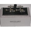 Trombone silver-plated torpedo cufflinks in padded gift box