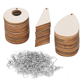 Wooden Teardrop Earrings, Hand-Made Supplies Blank Earrings for Home New Year's Day