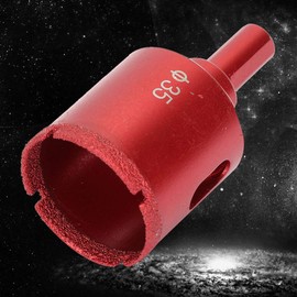 El agujero soldado con autógena rojo del agujero de la broca del taladro de la base del diamante vio para la perforación de piedra de la piedra de la teja de cristal concreta de mármol(35mm)