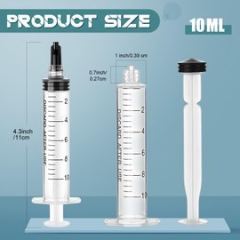 TrelaCo 50 Pack Syringe Without Needle Plastic Syringes with Cap Measuring Dispensing Tools Individually Sealed for Pets Feeding(10 ml)