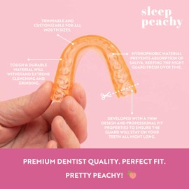 SLEEP PEACHY Sleep Peachy FlexiFit Night Guard for Women - Pack of 2 Mouth Guards for Teeth Grinding, Clenching and Bruxism (Peach)