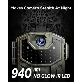 iZEEKER Wildlife Camera 32MP HD, Trail Camera with 940nm No Glow Infrared LEDs, Game Camera with Night Vision Motion Activated IP66 Waterproof for Wildlife Watching Garden Security