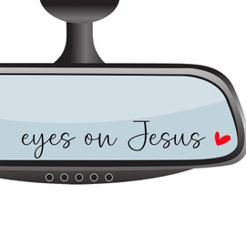 4 x Eyes On Jesus Rearview Mirror Decal,Automotive Rear View Mirror Sticker,Car Windshield Stickers,Jesus Car Window Decal,Tumblers Bumper Water Bottle Stickers Laptop Decal,Car Accessories For Women
