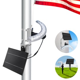 Solar Flag Pole Light,3 in 1 Flag Pole Solar Light 6 Led Super Bright Waterproof Fits 2''-6'' in Diameter American Flagpole,Ground,Wall
