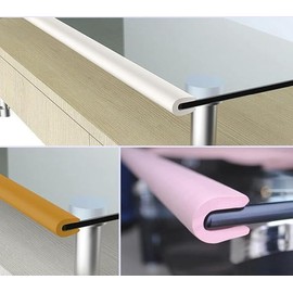 Furniture Foam Corner Guards Protect，Safety Bumpers Kit,Baby Table Anti-Collision Strip for Table, Fireplace, Countertop(2-Meter Long White with 4 Corners)