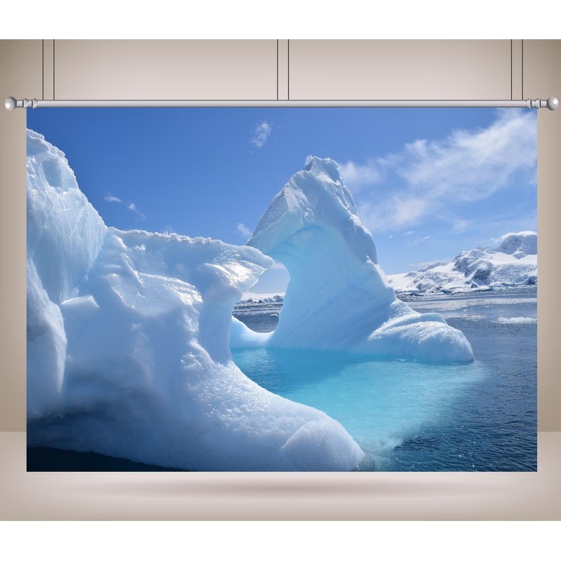 CORFOTO White Iceberg Backdrops Fabric 5x3ft Arctic Glaciers Polar Region