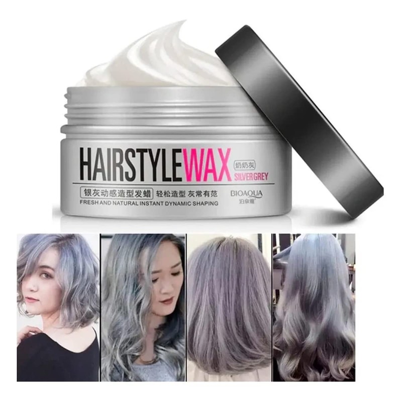 Cera Gris para Cabello Color Plata Silver Grey Hairstyle Wax