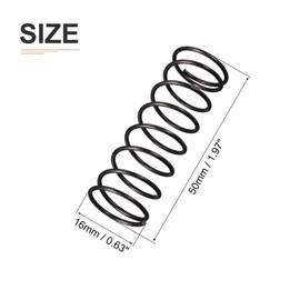 DTGN 1.2x16x50mm(DxODxL) Compression Spring - 10Pack - Good for Machinery - Spring Steel Extension Spring - Black