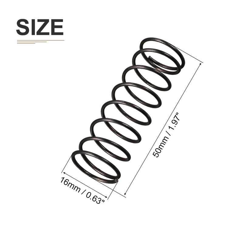 DTGN 1.2x16x50mm(DxODxL) Compression Spring - 10Pack - Good for Machinery