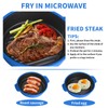 Microwave Grill Pan, Fry Griddle Crisper Pan with Lid for