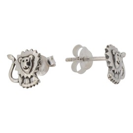 Touch Jewellery 925 Sterling Silver Lion Design Stud Earrings