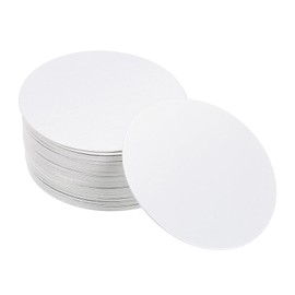 YOKIVE 50 Pcs Aluminum Foil Cap Liner, Tamper Heat Sealer Lid Liners, Great for PET Bottle Jar Cover Sealing (White, Silver,55mm)