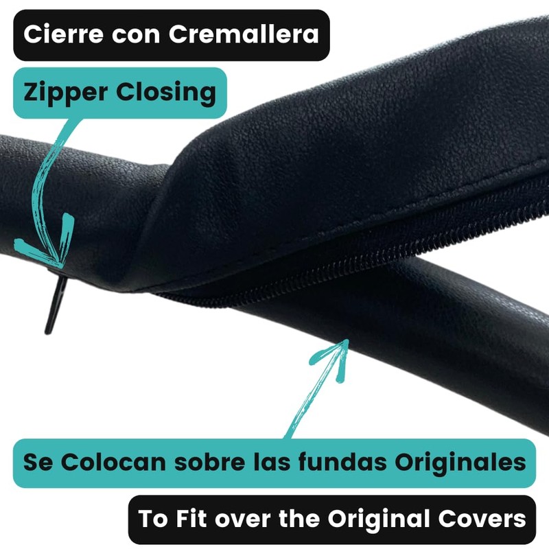 PROTEC TIF | Faux Leather Handlebar Covers Compatible with Bugaboo