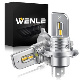 WENLE New Model Ultra-Compact Size Blast H4 H19 Compatible LED Headlight, Vehicle Inspection Compliant, Hi/Lo, 13,000 Lumens, 60 W, Yellow, 3,000 K, Fanless LED Bulb, DC 12 V Vehicle Compatible, Set