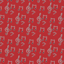 Classic Red and Black Musical Note Thick Luxury Gift Wrap, Music Lover Wrapping Paper, Instrumental Choir Teacher Retirement Party (12 foot x 30 inch roll)