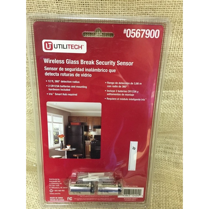 Utilitech GB00Z-1 Wireless Glass Break Security Sensor with IRIS 0567900