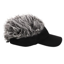 minkissy Visera con Pelo para Gorras De Pesca Béisbol Peluca Sombrero De Pelo Gorra De Beisbol Ajustable Gorra De Beisbol con Pelo Atado Gorras Gorra de Béisbol para Niños (cabello plateado)
