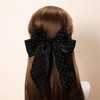 Golden Apple 3 Pcs Rhinestone Big Bow Hair Clips Glitter