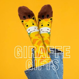 Giraffe Gifts for Women, Funny Giraffe Non-Slip Socks Giraffe Lover Christmas Gifts Medium