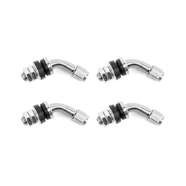 QWORK Tire Valve Stem, 4Pcs 45 Degree Angled Bolt-in Valve Stems for Car Motorcycle Tyre