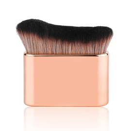 Brocha Autobronceadora, Aplicador de Brocha de Autobronceadora Brocha Autobronceadora Brochas de Maquillaje Corporal para Base Brocha Autobronceadora para Cara y Cuerpo (Oro Rosa)