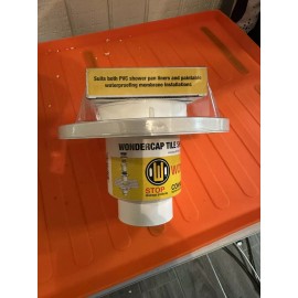 White  WONDERCAP | All-in-One 2in Shower Drain, ABS Shower Drain Outlet with 4in chrom