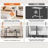 CROWNFURN Overbed Bedside Table with Hidden Casters,Adjustable Hospital & Home