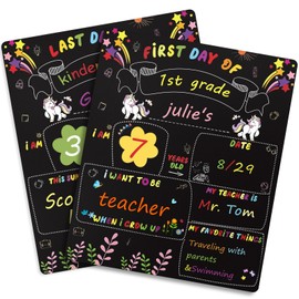 First Day of School Sign & Last Day of School Board Double Sided & Reusable School Chalkboard Sign for Kids Back to School Chalkboard Sign 12'' x 10''