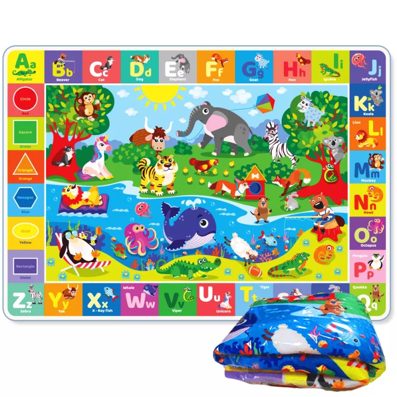 QUOKKA Baby Play Mat for Floor Plush ABC Playmat for