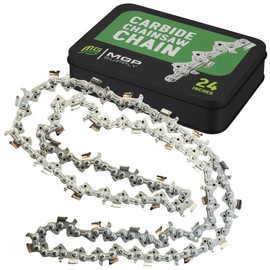 MGP Supply 24in Solid Carbide Full-Chisel Chainsaw Chain Loop | 3/8in | .050 Gauge | Fits Stihl, Oregon, and Husqvarna Chainsaws (84 Drives for 24" Bar)