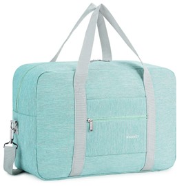 for Easyjet Airlines Cabin Bag 45x36x20 Underseat Foldable Travel Duffel Bag Holdall Tote Carry on Luggage Overnight for Women and Men 25L (Thick Series Mint Green (with Shoulder Strap))