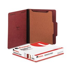 (3 Pack Value Bundle) UNV10250 Pressboard Classification Folder, Letter, Four-Section, Red, 10/Box
