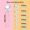 36 Pieces Pearl Hair Pins, BetterJonny 6 Sizes U Shaped