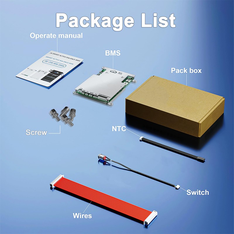 JKBMS Smart BMS 4S-8S 200A 2A Active Balance Build-in Bluetooth