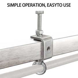 1" C-Clamps with M8 Stainless Steel Screw Ring,Withstand 100lb,Heavy Duty Woodworking Clamps for Metal Mounting,Building,Hanging Pendant Lantern,Plant,Shade Sail(1inch,2pcs)