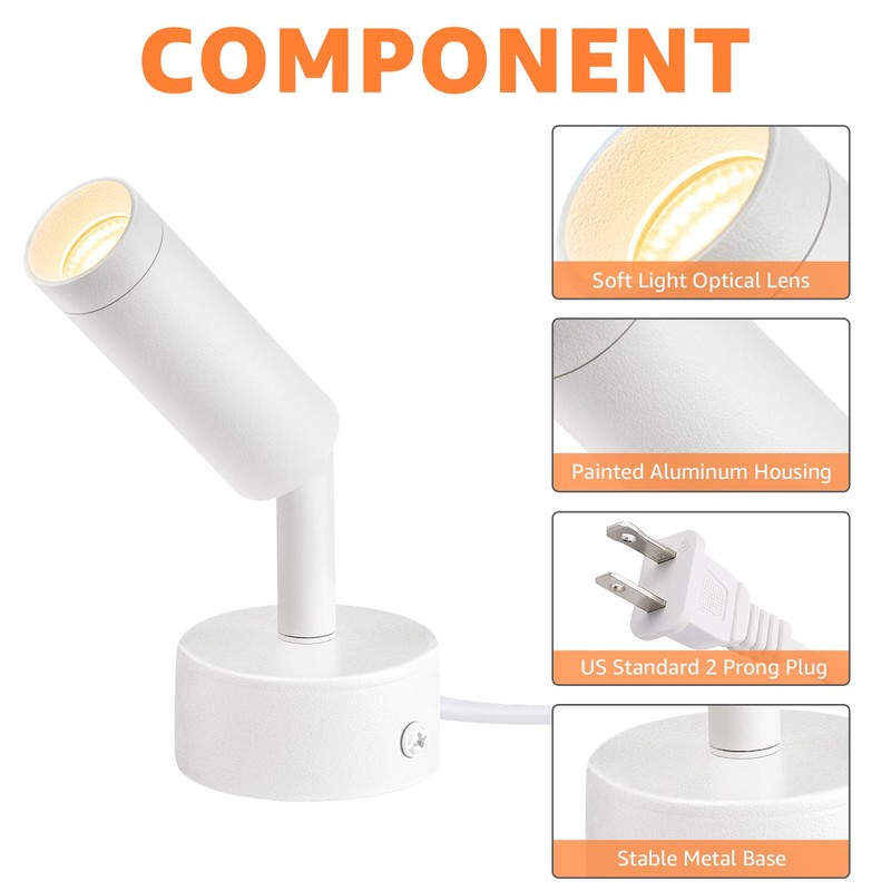 URTOM 2 Pack Indoor Spot Lights, 120V LED Accent Up