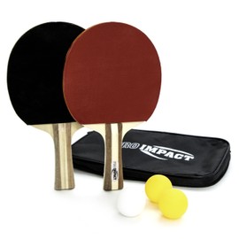 Pro Impact Table Tennis Ping Pong Beginner Set Includes 2 Paddles, 3 Balls and a Cover