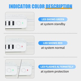 220v to 110v Voltage Converter Adapter: International US to Europe Travel Power Strip Plug Transformer - 2000W Electric Hair Dryer Step Down Outlet Converters for US European UK EU Italy