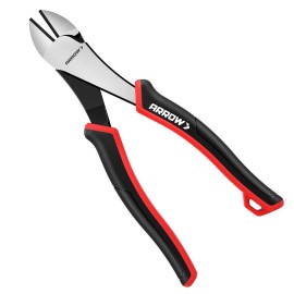 ARROW 8-in High Leverage Diagonal Pliers High Carbon Steel Diagonal Wire Cutters
