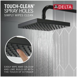Delta Faucet Single-Spray Touch-Clean Rain Shower Head, Chrome 52841