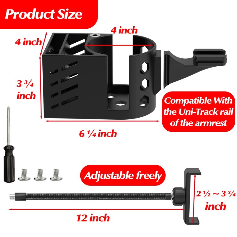 Cup Holder for Permobil Power Wheel Chair Compatible with Uni-Track