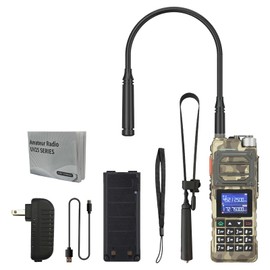 UV-25 Two Way Radio Long Range with Gooseneck Antenna Upgraded BAOFENG UV-5R Walkie Talkie H/M/L Tri-Power Ham Radio FM Air NOAA Multi-Band Receiver (Beige)