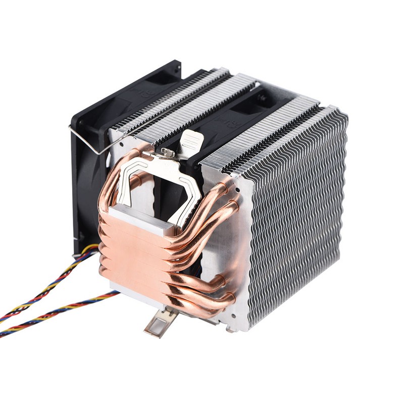 Quiet 4pin 6 Heatpipe CPU Cooler Dual tower Air Cooling